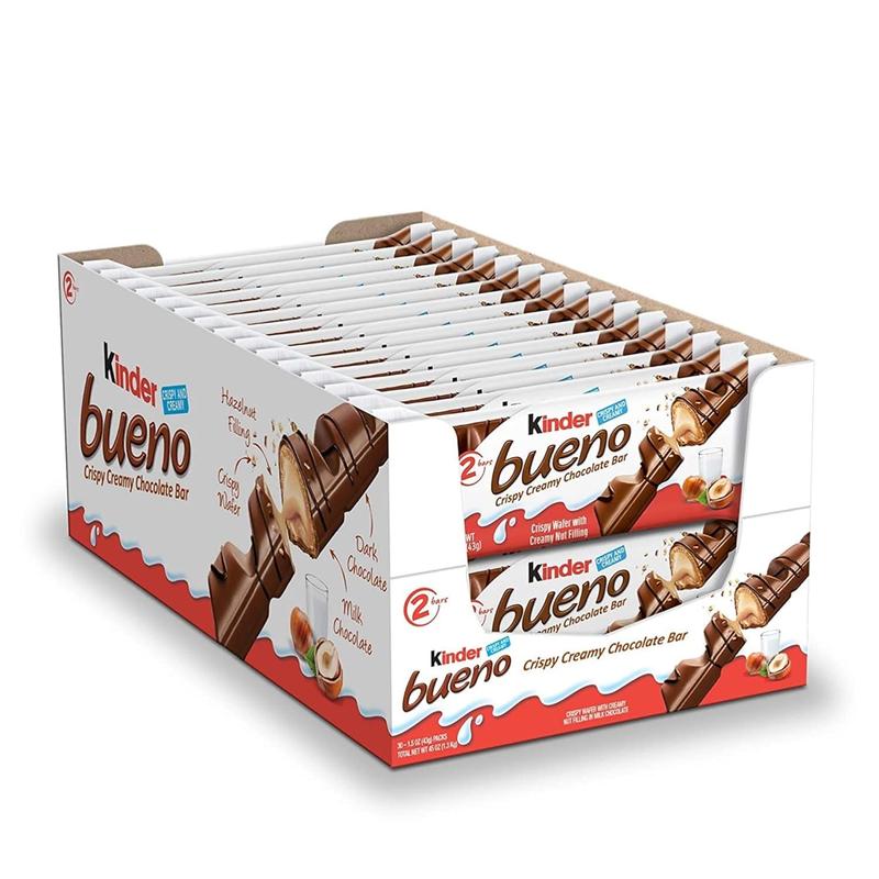 Kinder Bueno млечен шоколад с лешников крем 30 x 43 г, Kinder Bueno White, кутия с 30 броя, шоколадови барчета. - Image 4