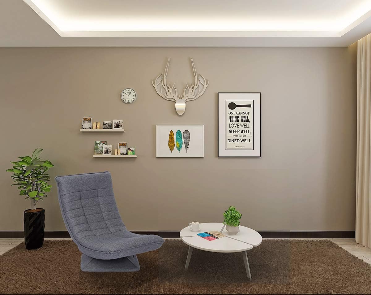 Bodenstuhl, 360° drehbar, verstellbare Rückenlehne, faltbar, Gaming-Freizeitsessel, Sofa, keine Montage erforderlich, bequem, Grau, Schwarz - Image 3
